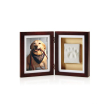 2020 Hot sale Amazon Dog or Cat Paw Print Pet Keepsake Photo Frame With Pet Pawprint Imprint clay Kit perfect gift